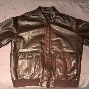 Golden Bear Leather Bomber Jacket